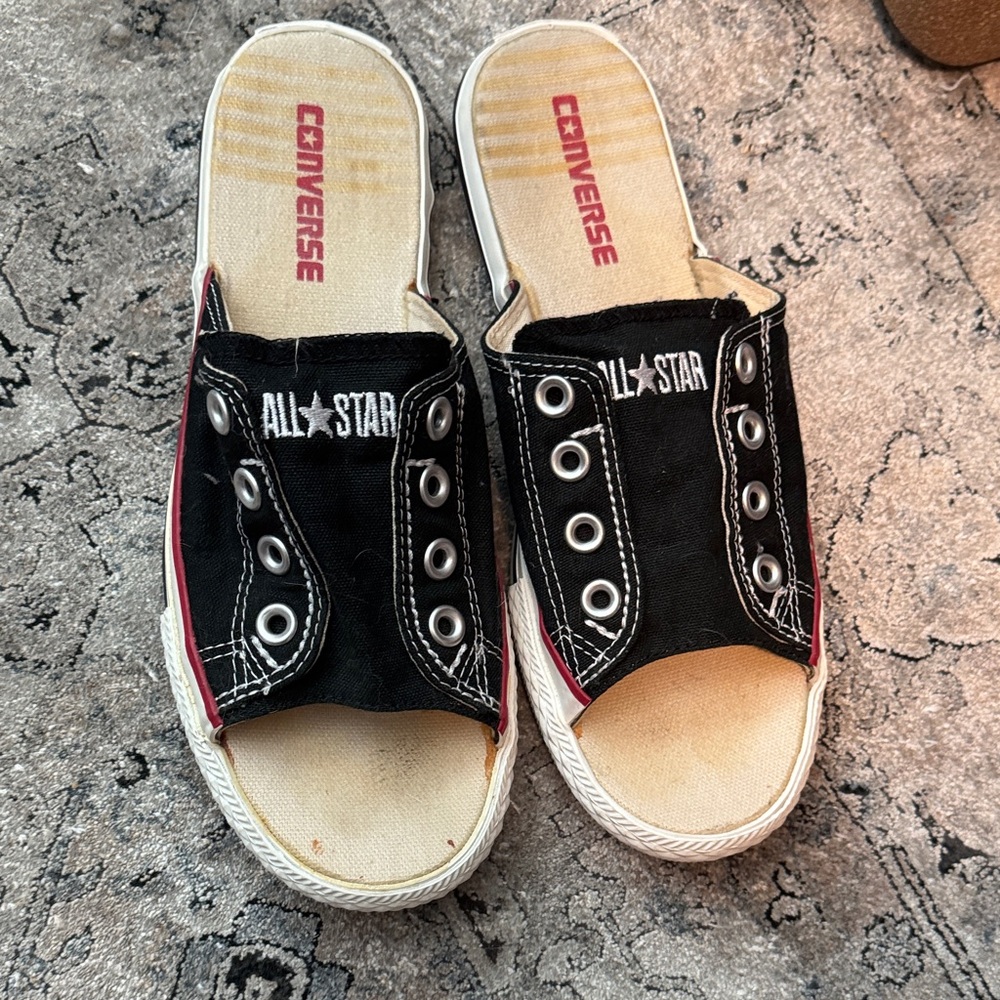 Converse Black and Red Slide Sandals